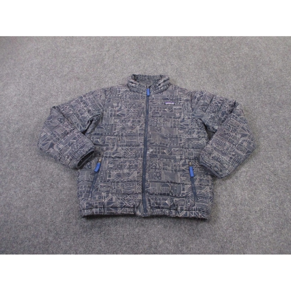 Patagonia Jacket Boy XL 14 Puffer Duck Down Sweater Aztec Print Outdoor 68245